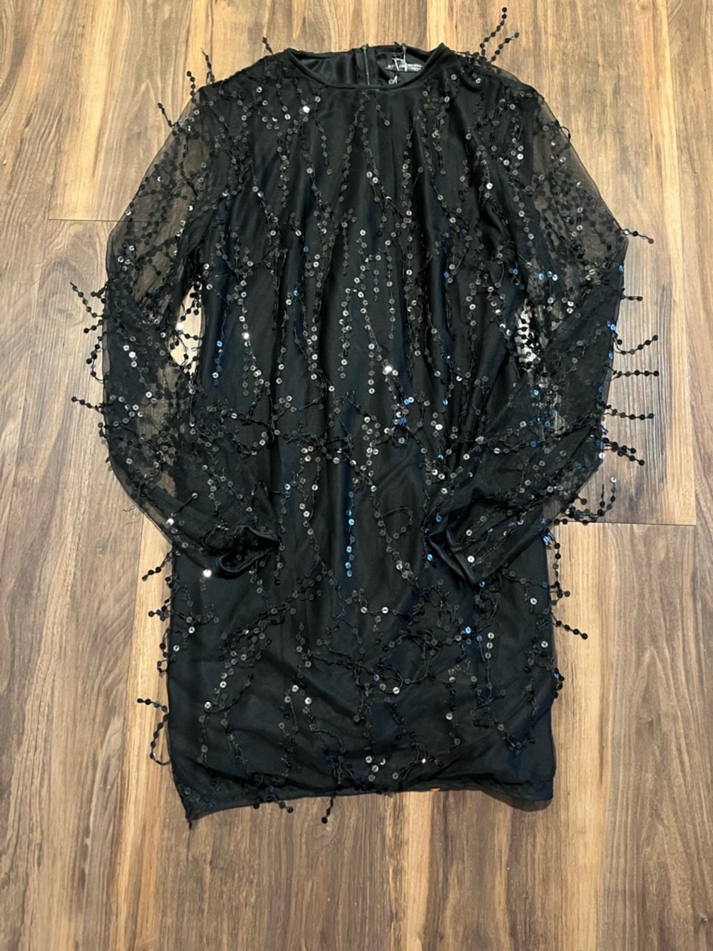 SHEIN Black Sequin Beaded Midi Dress